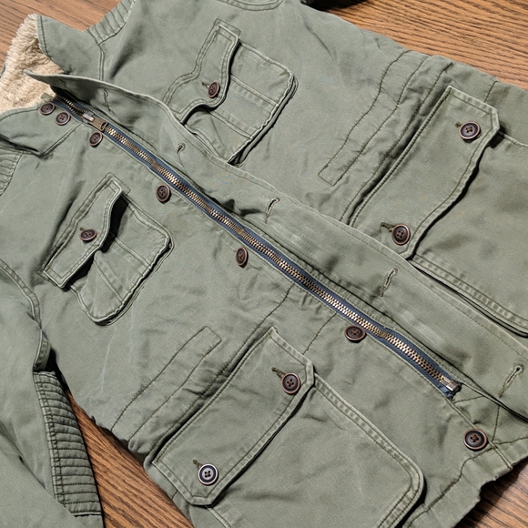 Lucky Brand Jackets & Coats Lucky Brand Green Military Style Sherpa